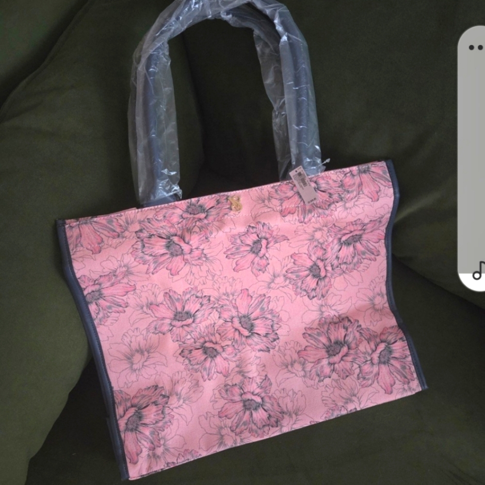Vistorias secret pink tote floral bag
